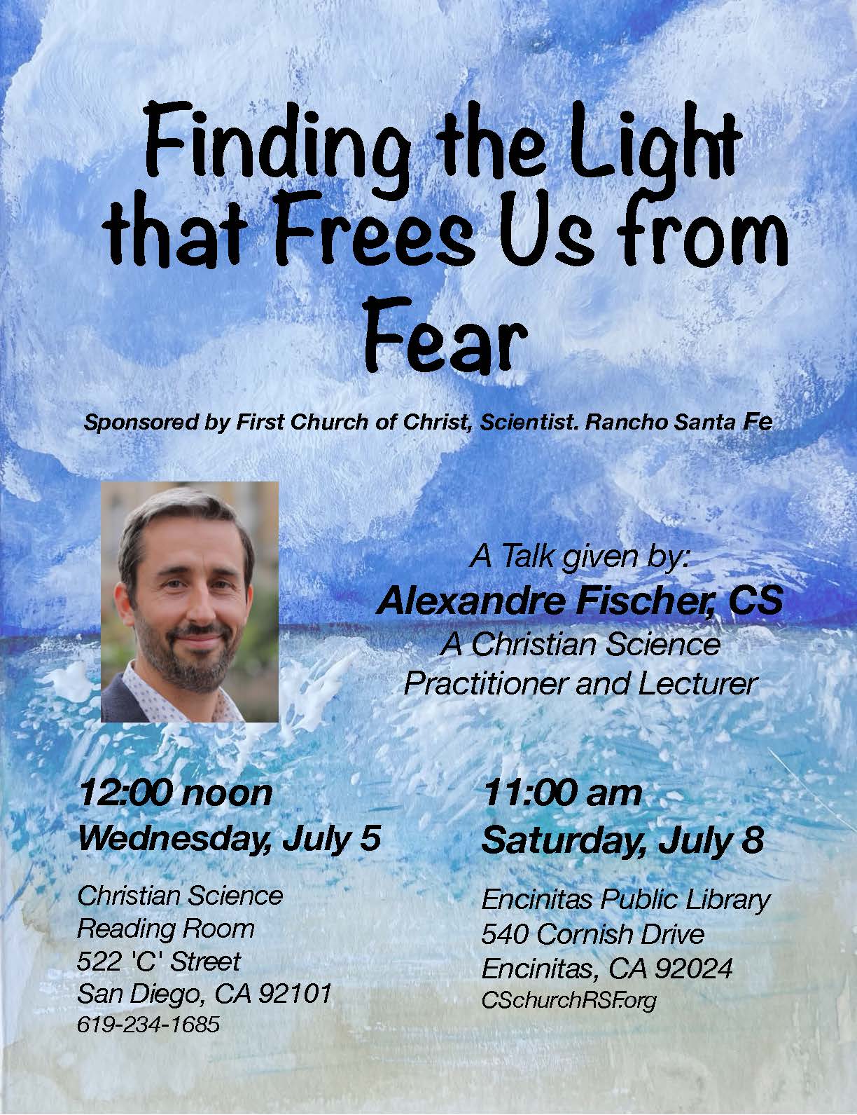 Featured image for “Lecture Replay: “Finding the Light that Frees Us from Fear” by Alexandre Fischer, C.S.”